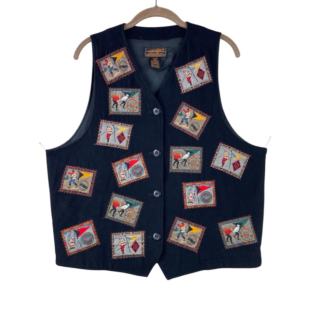 Vintage Eddie Bauer Wool Vest Size M/L Snow Sports Apres Ski